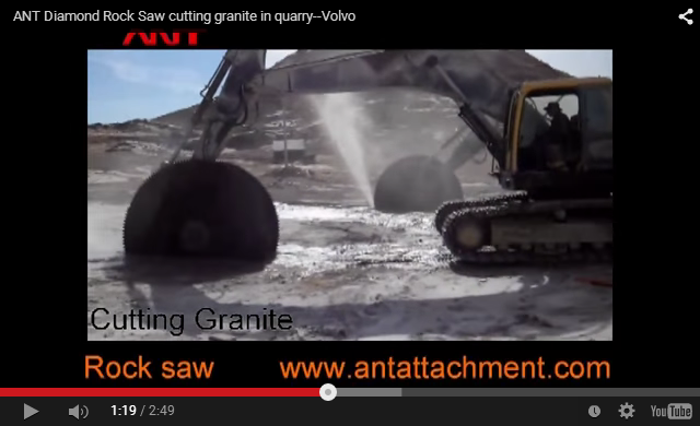 ANT Diamond Rock Saw cutting granite in q