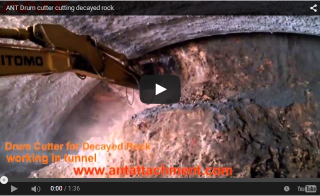 ANT Drum cutter cutting decayed rock